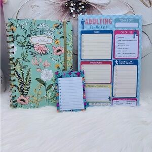 Floral Notebook and Adulting To-Do List Set
